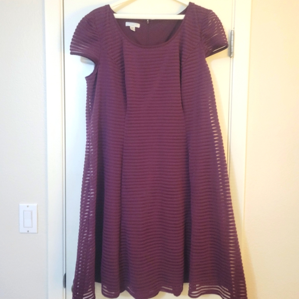 London Times Purple fit and flare dress